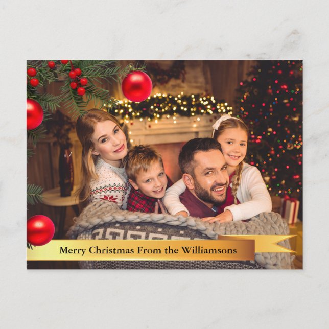 Christmas Tree Photo Frame Christmas Holiday Postcard (Front)