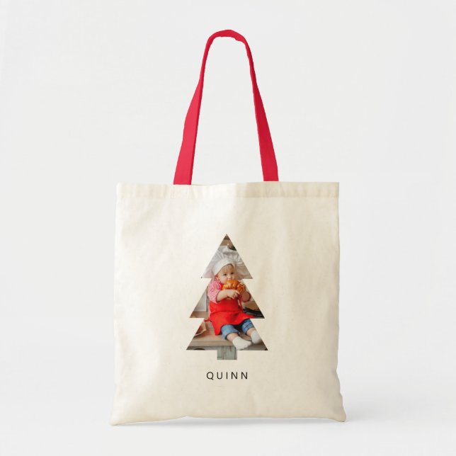 Christmas Tree Photo Tote Bag (Front)
