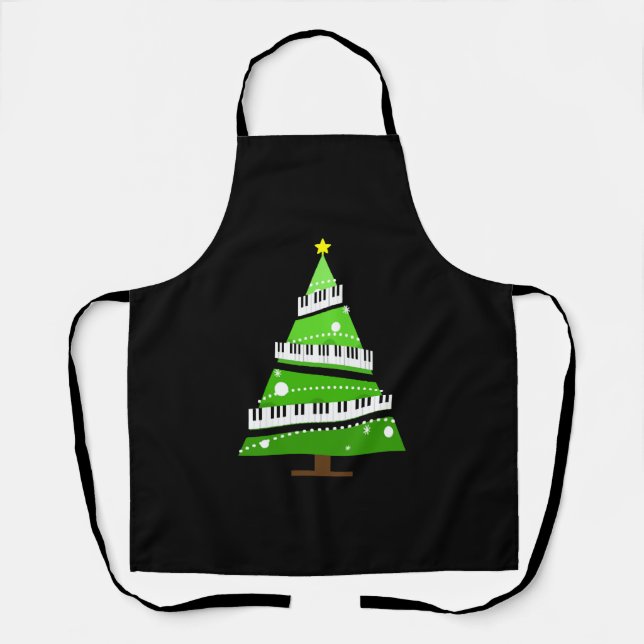 Christmas Tree Piano Teacher Gift Apron (Front)
