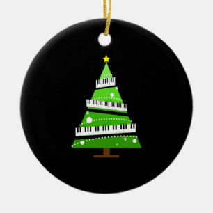 Christmas Tree Piano Teacher Gift Ceramic Ornament