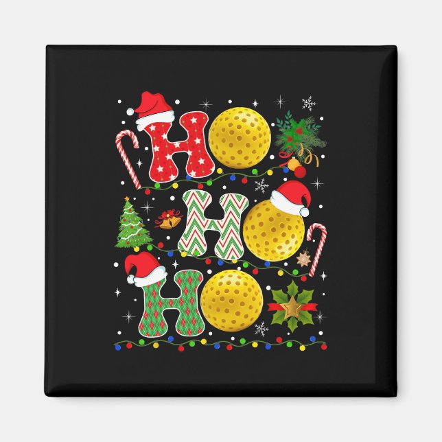 Christmas Tree Pickleball Ho Ho Ho Santa Lights Xm Magnet (Front)