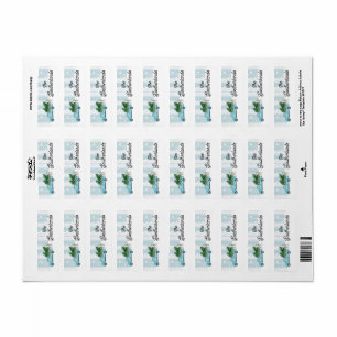 Christmas Tree Pickup Truck Family Name Labels