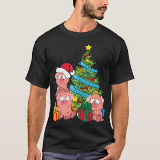 Christmas Tree Pig Lover Farm Animals Swine Pig T-Shirt