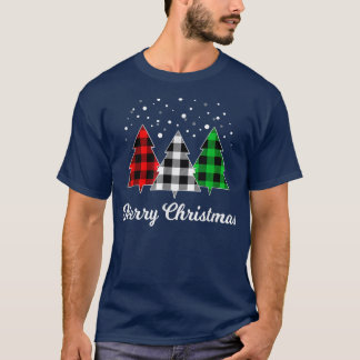 Christmas Tree Plaid Christmas Tree Merry Christma T-Shirt