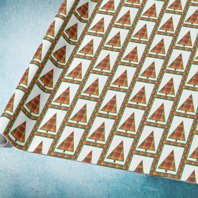 Christmas Tree Plaid Christmas Wrapping Paper (Creator Uploaded)