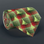 Christmas Tree Plaid Forest Green Single-Sided Tie<br><div class="desc">Forest green with red and lime colorway.  Inspired by the retro advertising art from the fifties and sixties,  this Christmas tree design is combined with lots of rows of coloured checks to create this unique plaid holiday necktie. These designs come in several colorways.</div>