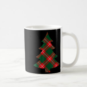 Christmas Tree Plaid Pattern Red Green Holiday For Coffee Mug
