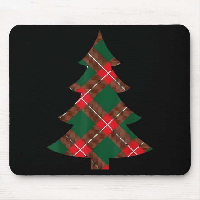 Christmas Tree Plaid Pattern Red Green Holiday For Mouse Pad (Front)