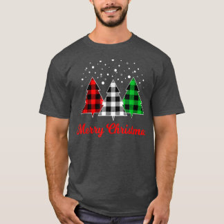 Christmas Tree Plaid Red Green White Tree Merry Xm T-Shirt