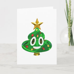 Christmas Tree Poop Emoji Holiday Card