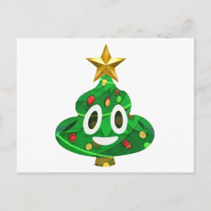 Christmas Tree Poop Emoji Holiday Postcard