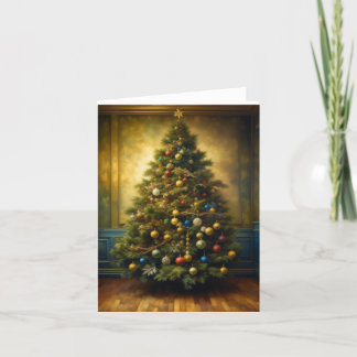 Christmas Tree Portrait K Holiday Card