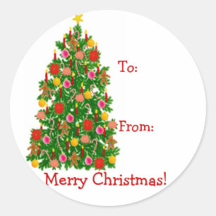 Christmas Tree Present Labels 
