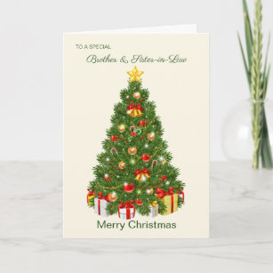 Christmas tree, presents, Brother & Sister-in-Law Holiday Card
