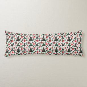 Christmas tree, presents, candy cane body cushion