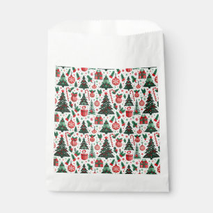 Christmas tree, presents, candy cane favour bag