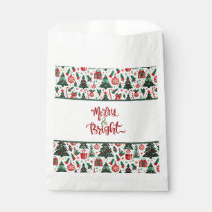 Christmas tree, presents, candy cane favour bag