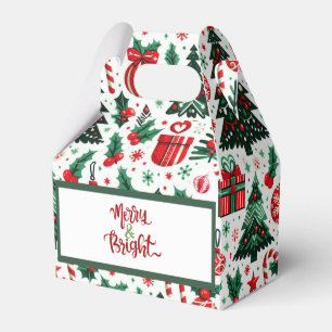 Christmas tree, presents, candy cane favour box