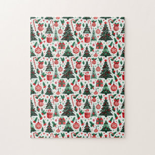 Christmas tree, presents, candy cane jigsaw puzzle