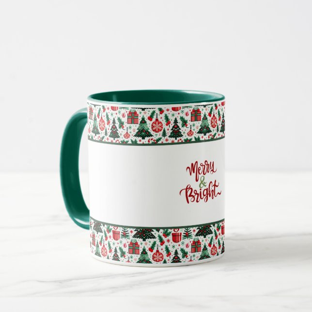 Christmas tree, presents, candy cane mug (Front Left)