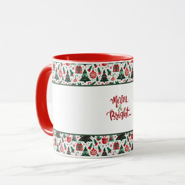Christmas tree, presents, candy cane mug (Front Left)