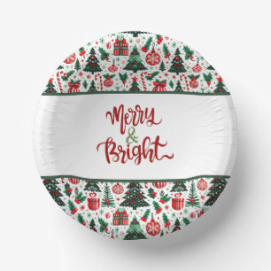 Christmas tree, presents, candy cane paper plate
