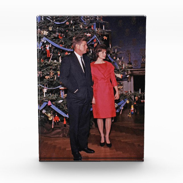 Christmas Tree President John Kennedy & Jacqueline Photo Block (Front)