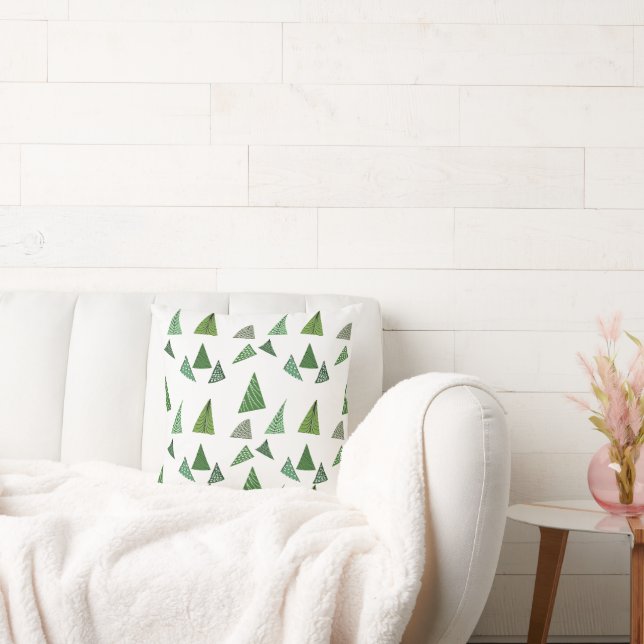Christmas Tree print Throw Pillow (Couch)