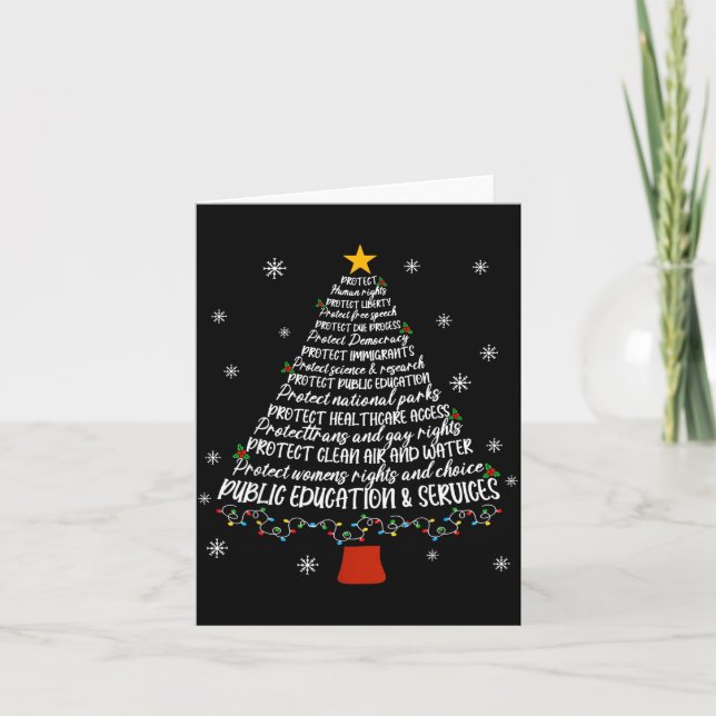 Christmas Tree Protect Human Rights Protect Libert Card (Front)