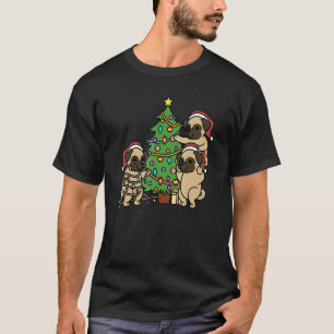 Christmas Tree Pug Dog T-Shirt
