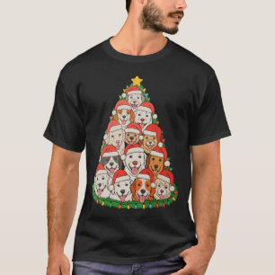 Christmas Tree Puppies Xmas Puppy Dog Mum Dad T-Shirt