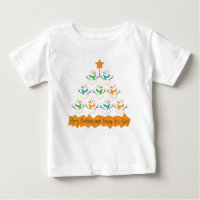 Christmas tree pyramid made of xmas snowmen