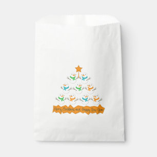 Christmas tree pyramid made of xmas snowmen favour bag