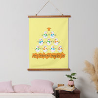 Christmas tree pyramid made of xmas snowmen