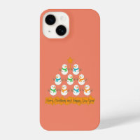 Christmas tree pyramid made of xmas snowmen