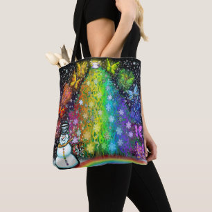 Christmas Tree Rainbow of Faeries Tote Bag