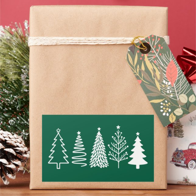 Christmas Tree  Rectangular Sticker (Holiday)