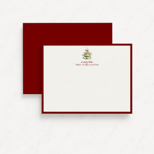 Christmas Tree Red Border Note Card
