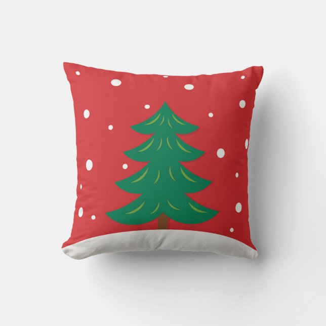 Christmas tree red cushion (Front)