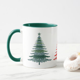 Christmas Tree Red Green Design Mug