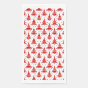 Christmas Tree Red Pattern Design Napkin