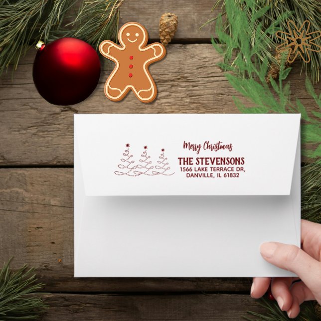 Christmas Tree Red Text Address Envelope (Christmas Tree Red Text Address Envelope)