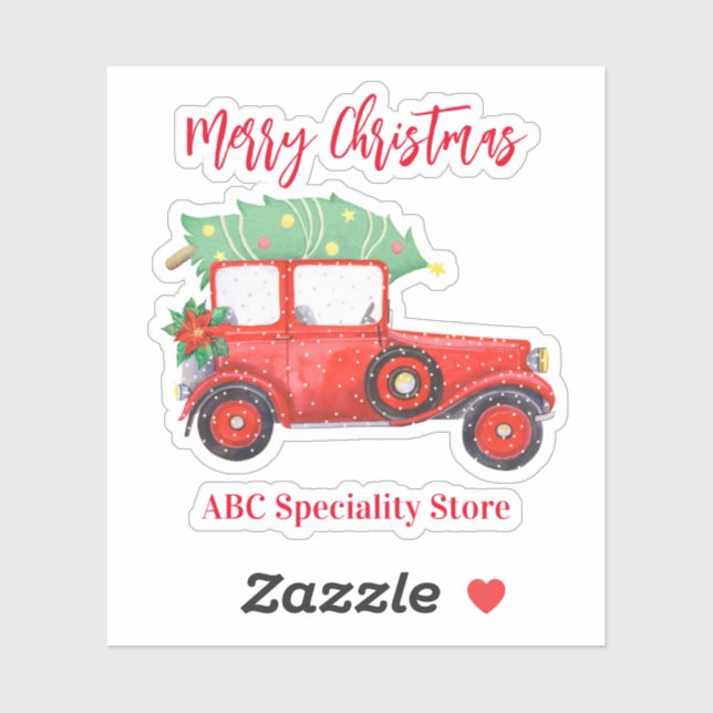 Christmas Tree Red Truck White Festive (Sheet)