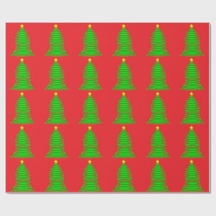 Christmas Tree Red Wrapping Paper