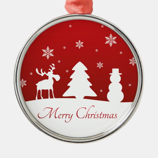 Christmas Tree Reindeer Snowman Metal Tree Decoration (Front)