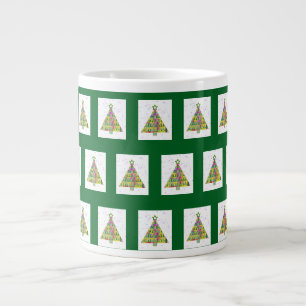 Christmas Tree Repeat Green Large Coffee Mug