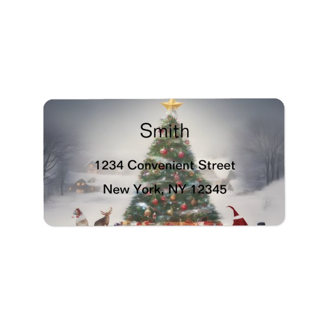 Christmas Tree Return Address Label (Front)