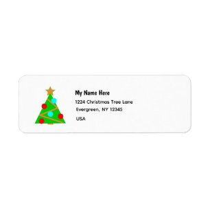 Christmas Tree Return Address Label