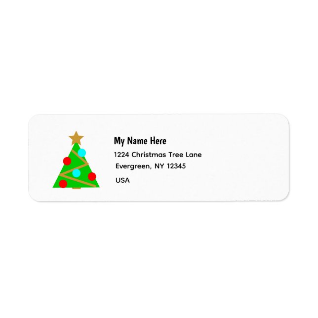 Christmas Tree  Return Address Label (Front)