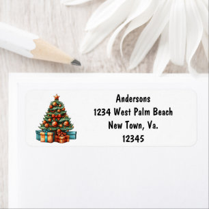 Christmas Tree Return Address Label